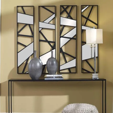 Custom mirror wall designs in Lahore featuring decorative beveled mirror panels by Glassinium