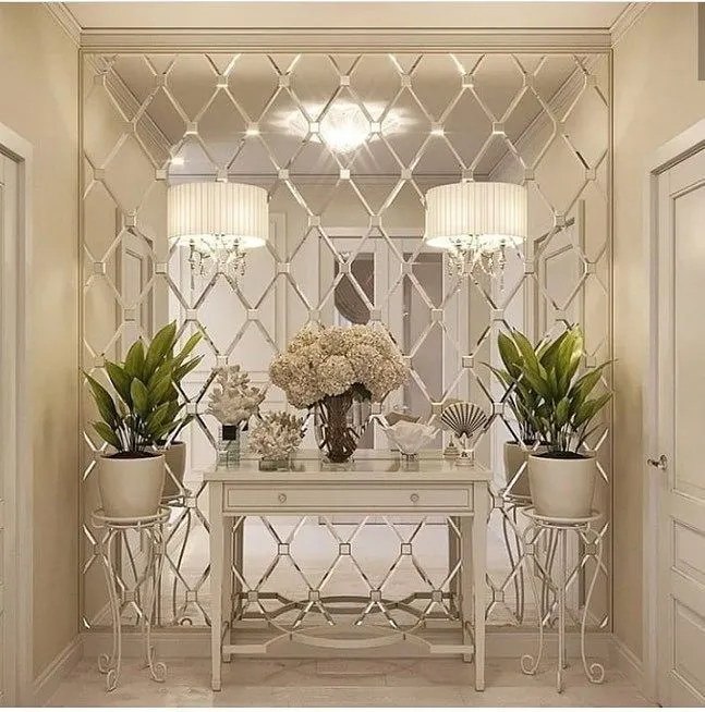Luxury decorative wall mirror with beveled mirror panels installed by Glassinium in Pakistan_ Wall Mirror Price in Pakistan